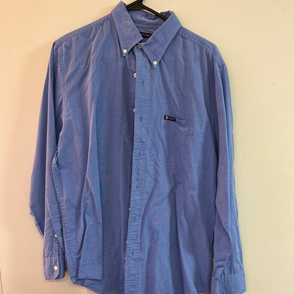 Chaps Blue Casual Button Down Shirt